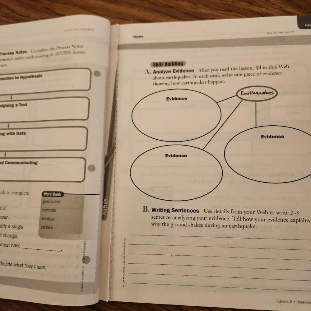 Science Access Building Literacy Through Learning Student Activity Journal Book